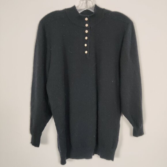 Hunt Club Women's Sweater Size M Gray Wool Henley Neck Casual Outdoor Warm Comfy - Picture 1 of 8